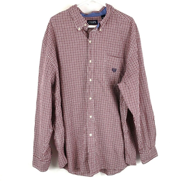 Chaps Ralph Lauren Plaid Long Sleeve Big Men 3XB - Picture 1 of 5